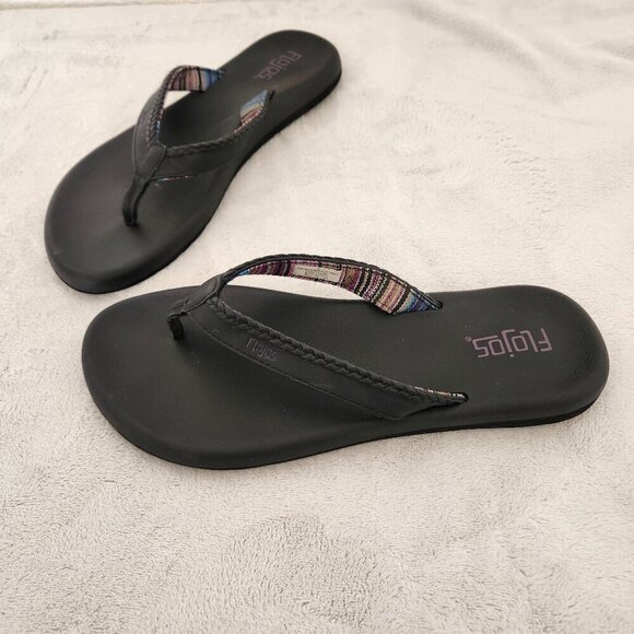 Flojos Shoes - Flojos Womens Maddy Flip Flops Size 10 Black Sandals Thongs Comfort Shoes